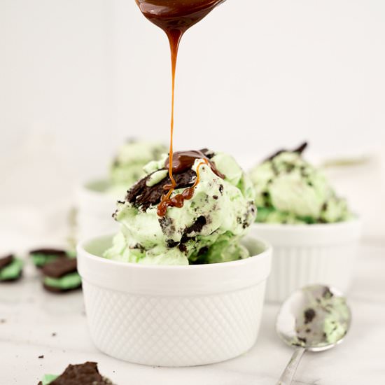 Minty Oreo No Churn Ice Cream