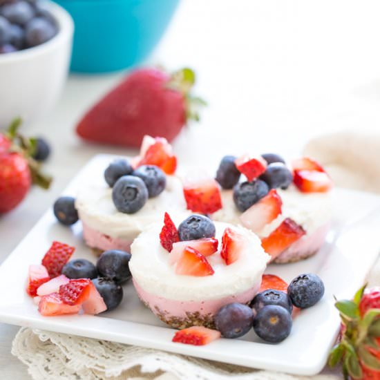 Dairy-Free Red White & Blue Cheesecakes