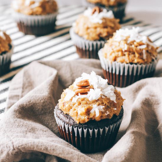 German Chocolate Cupcakes