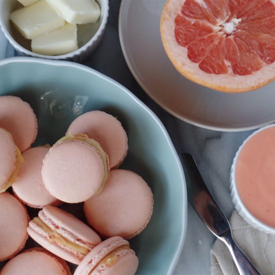 Peppered Grapefruit Macarons