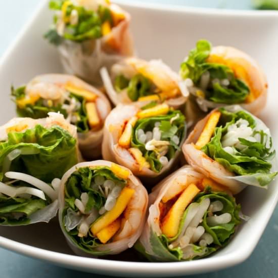 Chili Mango Shrimp Spring Rolls