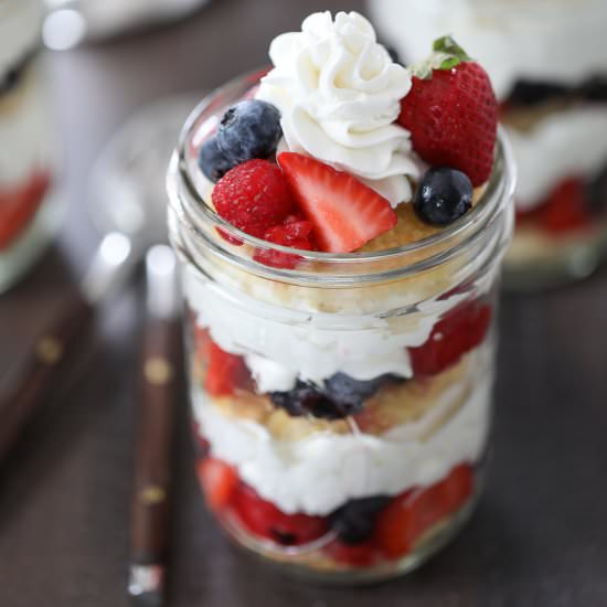 Mason Jar Mixed Berry Shortcakes