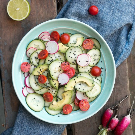 Cool Cucumber Avocado Sesame Salad