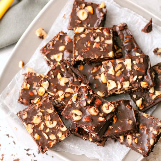 Chocolate, honey and hazelnut fudge