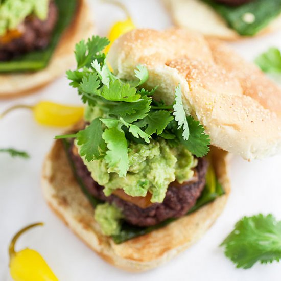 Guacamole and Poblano Burgers