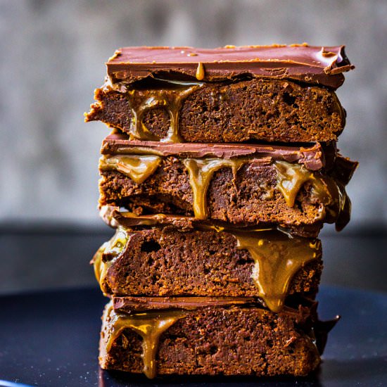 Chocolate Brownie Caramel Bars