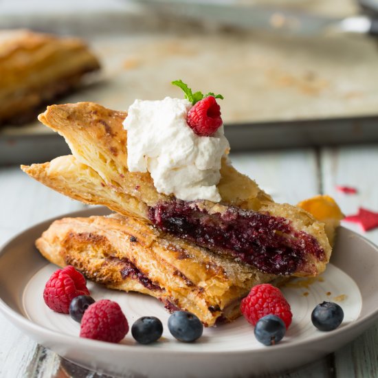 Blue Raspberry Cheesecake Turnovers