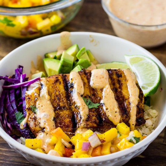 Grilled Mahi Mahi Taco Bowls