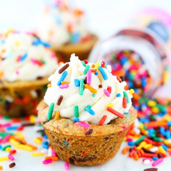 Sprinkle Chocolate Chip Cookie Cups