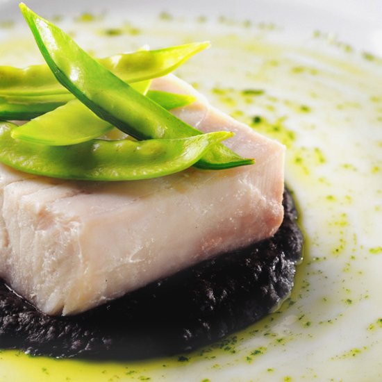 Mahi-Mahi with Squid Ink Bean Puree