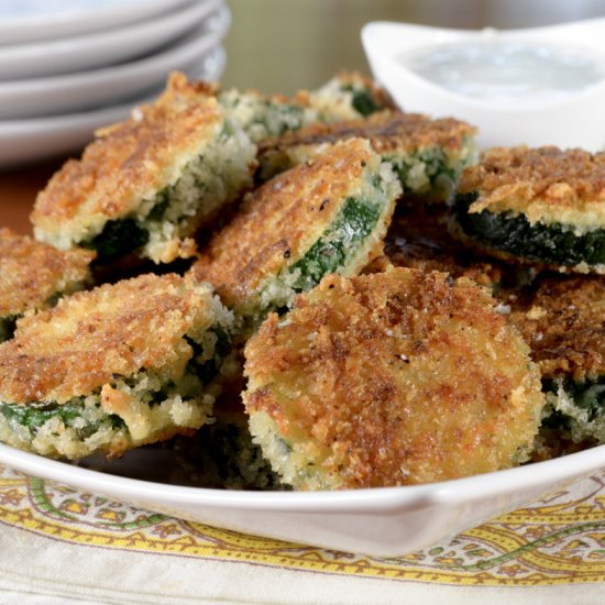 Panko Crusted Zucchini with Lemon-Garlic