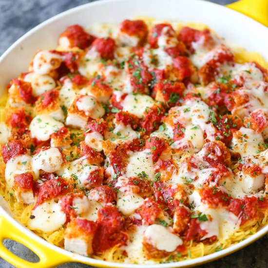 Spaghetti Squash Chicken Parmesan