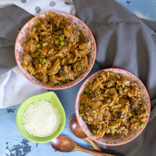 One Pot Orzo Bolognese