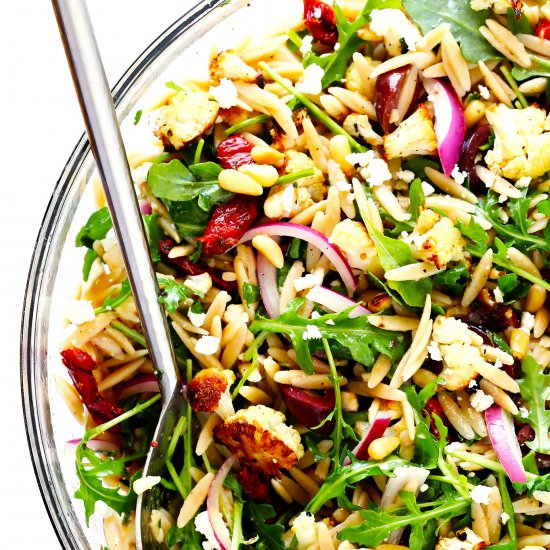 Roasted Cauliflower Orzo Salad