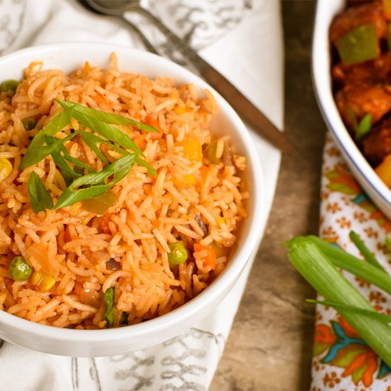 Schezwan Vegetable Fried Rice