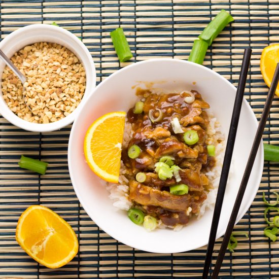 Sticky Thai Orange Peanut Chicken