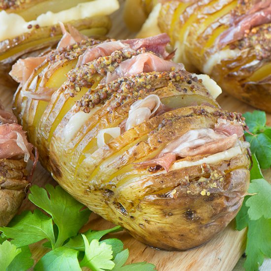 Croque Monsieur Hasselback Potatoes