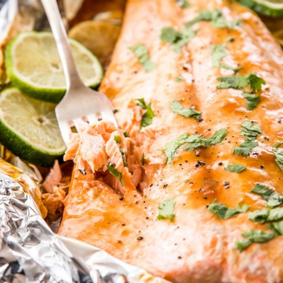 Honey Teriyaki Lime Salmon in Foil