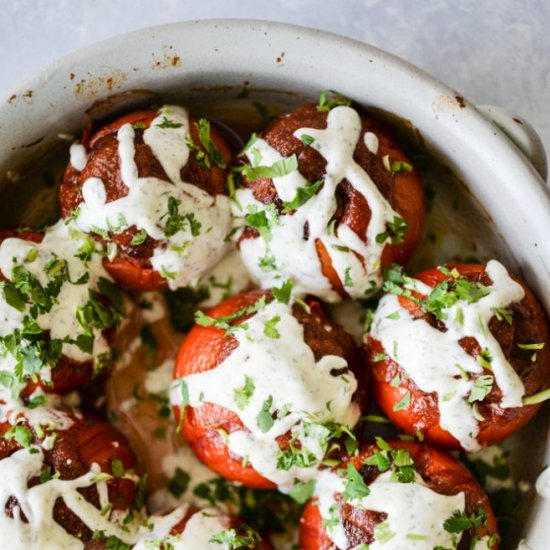 BBQ Ranch Meatloaf-Stuffed Tomatoes