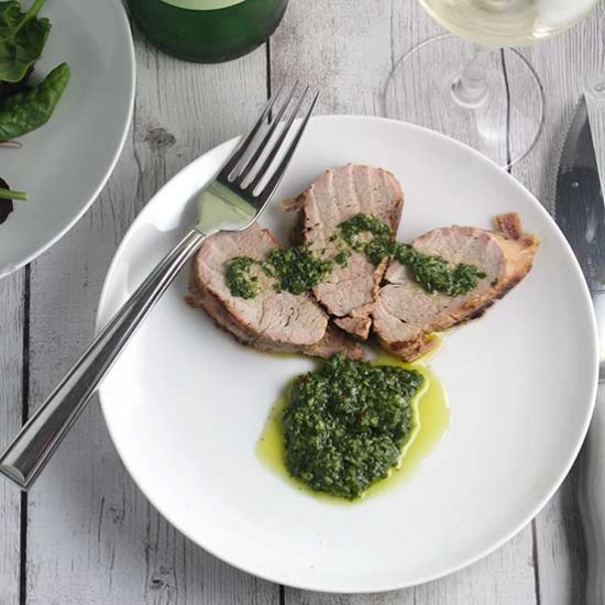 Pork Tenderloin with Cilantro Pesto