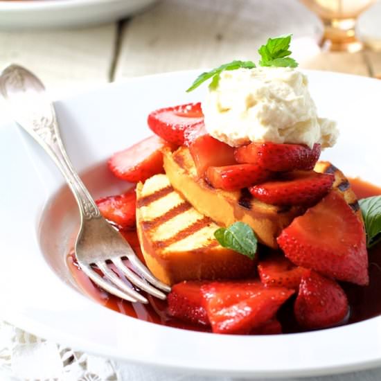 Grilled Pound Cake w/ Strawberries