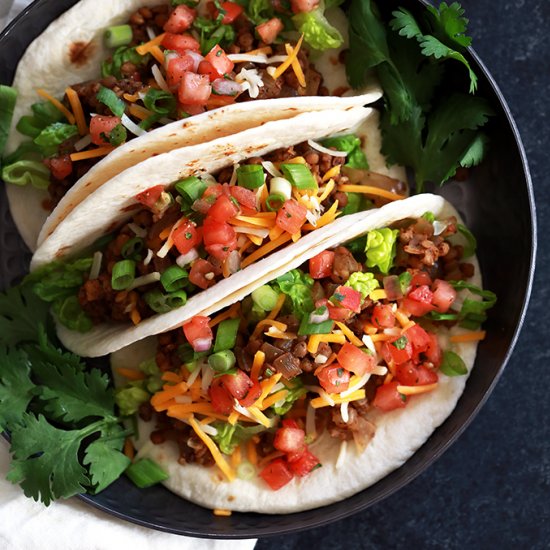 Lentil and Brown Rice Tacos