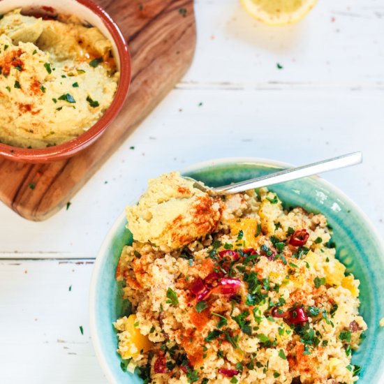 Spicy Bulgur Salad with Smoked Tofu