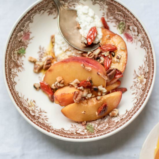 Sautéed Peaches and Goji Berries