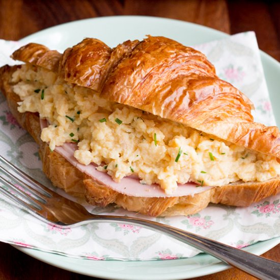 Cheese Chive Scramble Egg Croissant