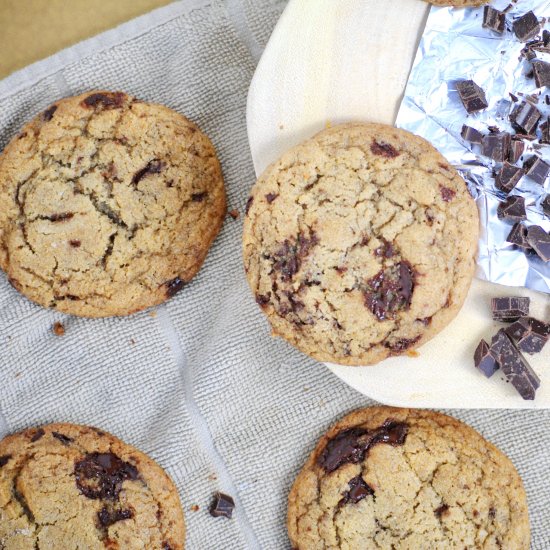 Salted Dark Chocolate Chip Cookies