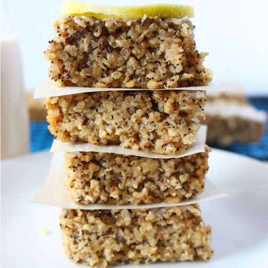 Lemon Poppy Seed Quinoa Bars (V+GF)