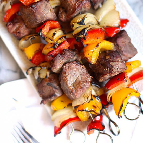 Beef Vegetable Shish Kabobs