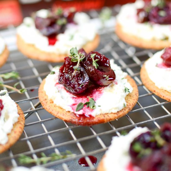 Roasted Cherry + Goat Cheese Bites