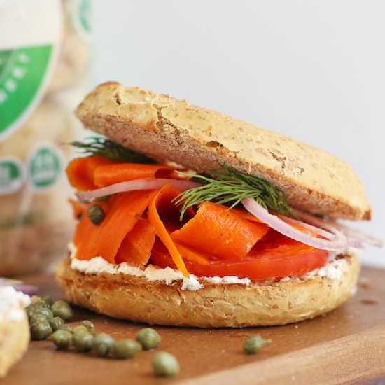 Vegan Bagel and Carrot Lox