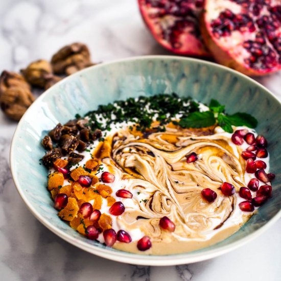 Pomegranate + Tahini Breakfast Bowl