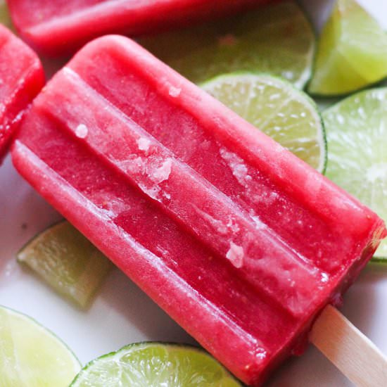 Watermelon Lime Honey Popsicles