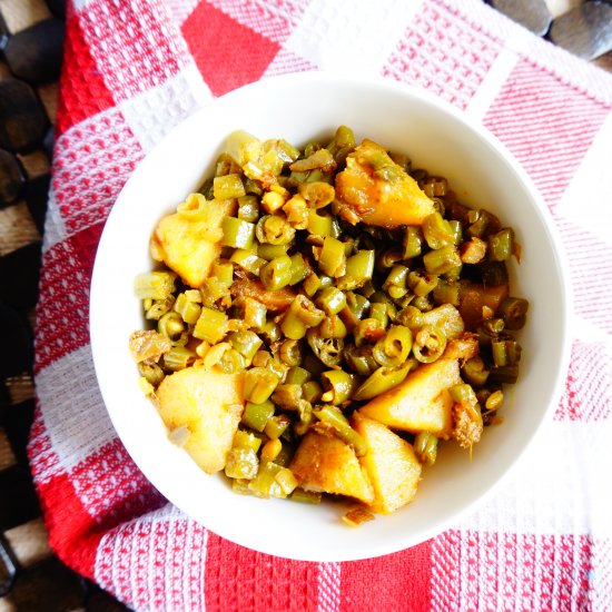 French Beans and Potato Stir Fry