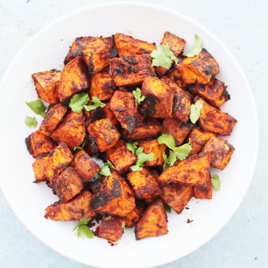 Mexican Roasted Sweet Potato Cubes