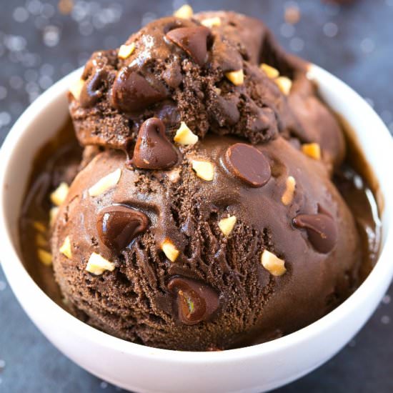 No Churn Brownie Batter Ice Cream