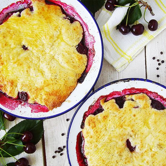 Sour Cherry and Black Pepper Cobbler