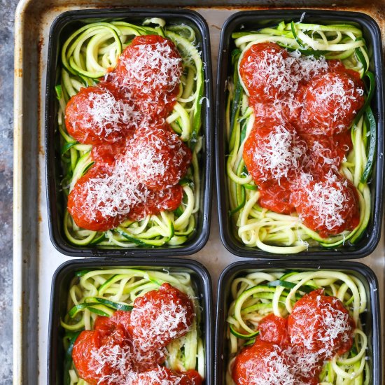 Zucchini Noodles & Turkey Meatballs