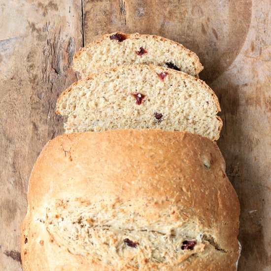 Whole Wheat Bread with Cranberries