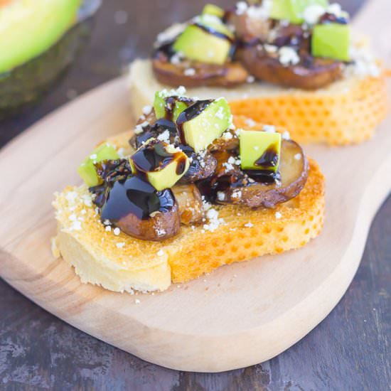 Mushroom, Avocado and Feta Toast