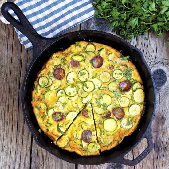 Simple Zucchini Chorizo Frittata