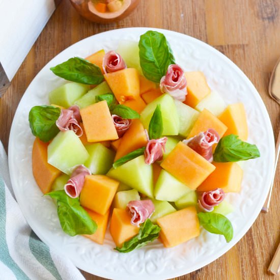 Prosciutto Roses with Melon