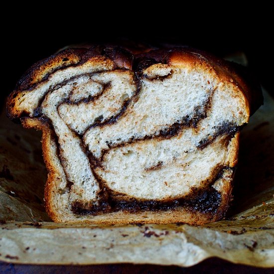 Nutella Swirled Banana Yeast Bread