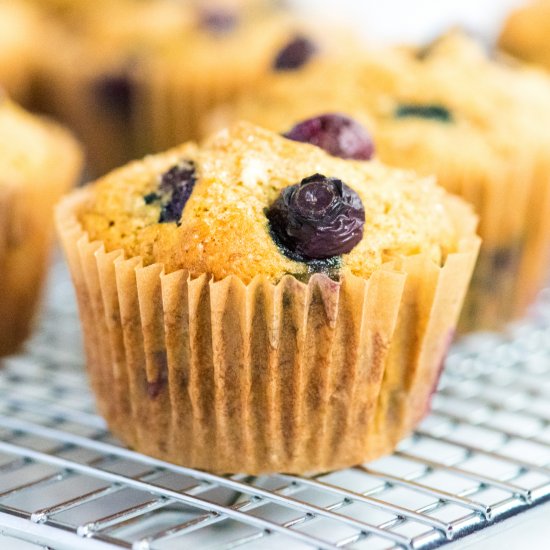 Healthy Banana Blueberry Muffins