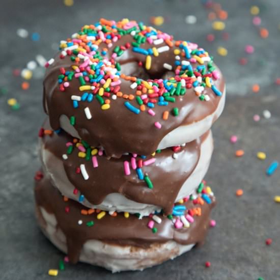 Glazed Chocolate Frosted Donuts