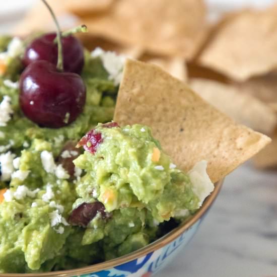 Grilled Guacamole with Cherries