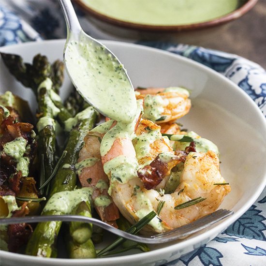 Roasted Shrimp and Asparagus